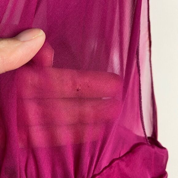 Dolce & Gabbana magenta silk chiffon bustier gathered fit & flare dress size 40 - Picture 11 of 16